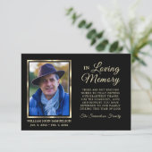 Élégant Merci de mémoire funéraire Black Gold (Debout devant)