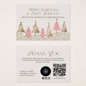 Élégant Merci de Noël Pink Or (Devant & derrière)