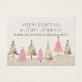 Élégant Merci de Noël Pink Or (Devant)