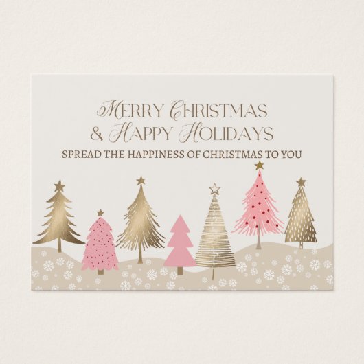 Élégant Merci de Noël Pink Or (Devant)
