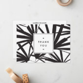 Élégant Merci  de palme noir Carte pour notes II (Devant/Arrière en situation)