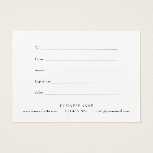 Élégant Merci de script de certificat cadeau d'ent (Dos)