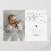 Élégant Merci de script Faire-part bébé (Verso)