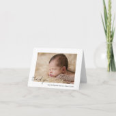 Élégant Merci de script Faire-part de naissance ph (Devant)