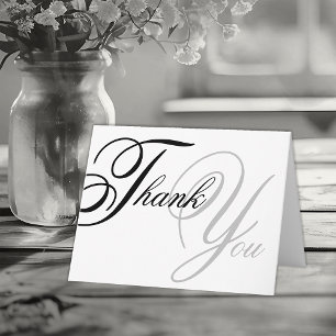 Élégant Merci de script plié carte de voeux
