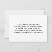 Élégant Merci de Sympathie florale de tournesol (Dos)