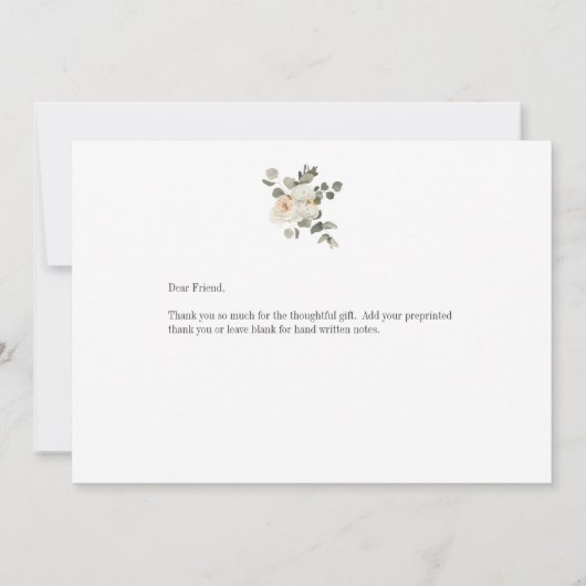 Élégant Merci floral blanc (Dos)