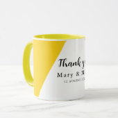 Élégant Merci floral jaune en céramique Combo Mug (Devant gauche)