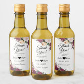 Élégant Merci floral Mini Étiquette bouteille à vi (Bouteilles)