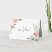 Élégant Merci floral rose Blush (Devant)