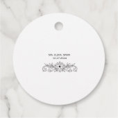 Élégant Merci Flourish Favoriser les étiquettes po (Dos)