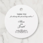 Élégant Merci Flourish Favoriser les étiquettes po (Devant)