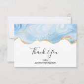 Elégant Merci frontalier Blue et Gold Agate (Devant)