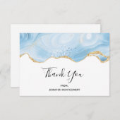 Elégant Merci frontalier Blue et Gold Agate (Devant / Derrière)