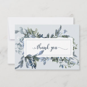 Élégant Merci funéraire bleu fleuri