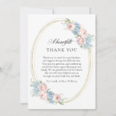 Élégant Merci funéraire chrétien rose floral (Devant)