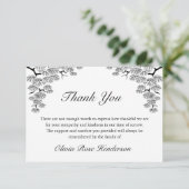 Élégant Merci funéraire de deuil de la branche du  (Debout devant)