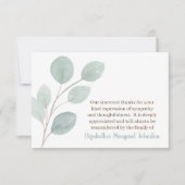 Élégant Merci funéraire Eucalyptus Bereavement (Devant)
