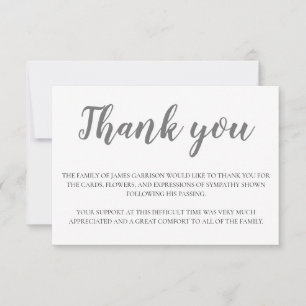 Élégant Merci funéraire gris