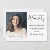 Élégant Merci Funéraire Sympathie de la photo Grie (Devant)