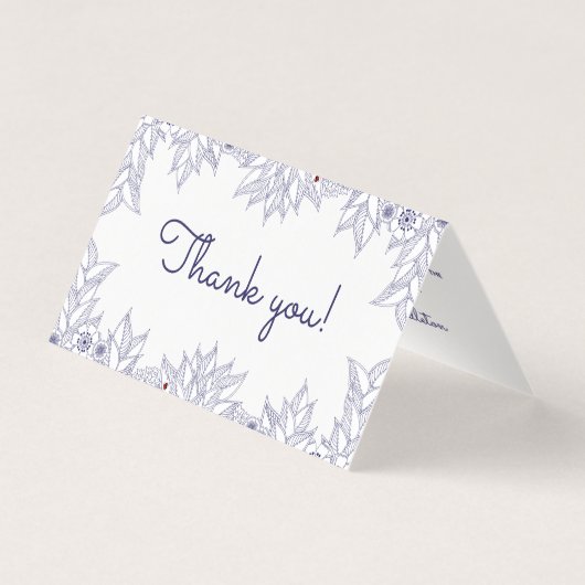 Elégant Merci Mariage bleu blanc (Front)