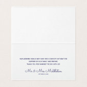 Elégant Merci Mariage bleu et blanc (Inside Unfolded)