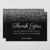 Élégant Merci Mariage de diamants noir et blanc (Devant / Derrière)