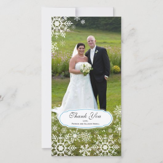 Élégant Merci Mariage de flocon de neige (Devant)