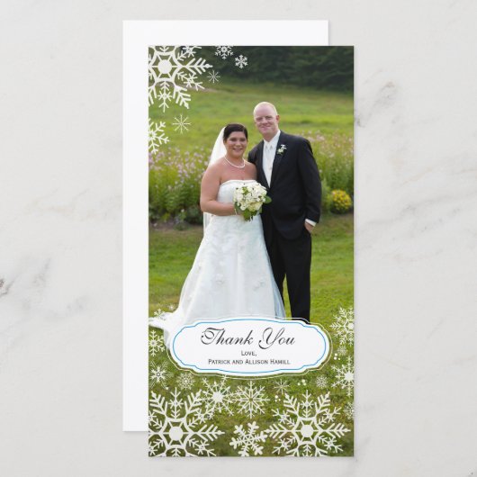 Élégant Merci Mariage de flocon de neige (Devant / Derrière)