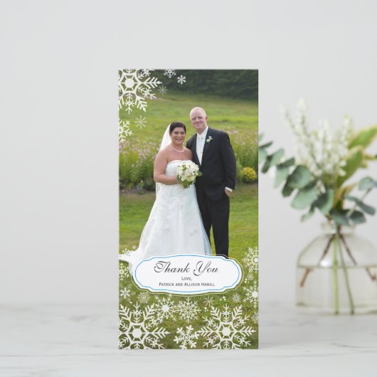 Élégant Merci Mariage de flocon de neige (Debout devant)