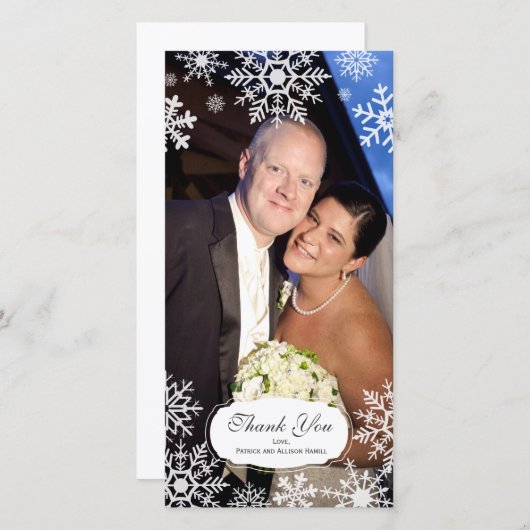 Élégant Merci Mariage de flocon de neige (Devant / Derrière)