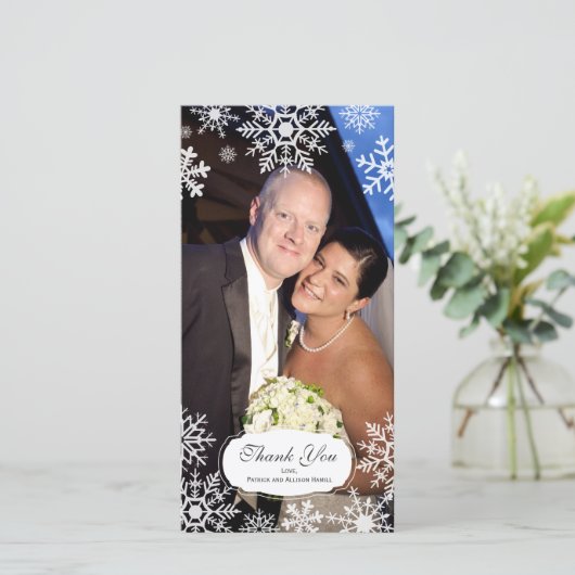 Élégant Merci Mariage de flocon de neige (Debout devant)