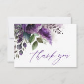 Élégant Merci Mariage floral moderne de Bohême (Devant)