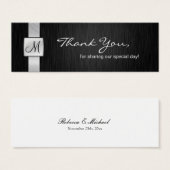 Élégant Merci Mariage noir et argent (Devant & derrière)