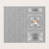 Élégant Merci Mariage Photo Silver Grey (Outside Unfolded)