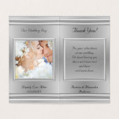 Élégant Merci Mariage Photo Silver Grey (Inside Unfolded)