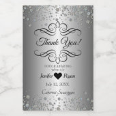 Élégant Merci Mini Étiquette bouteille à vin (Étiquettes simples)