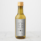 Élégant Merci Mini Étiquette bouteille à vin (Devant)