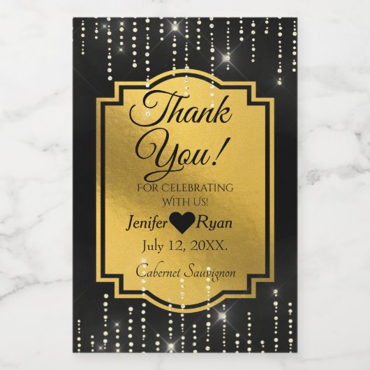 Élégant Merci Mini Étiquette bouteille à vin (Étiquettes simples)