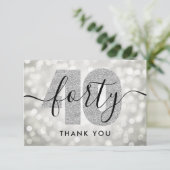 Élégant Merci moderne de 40e anniversaire en argen (Debout devant)