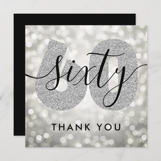 Elégant Merci moderne Silver 60e anniversaire (Devant / Derrière)