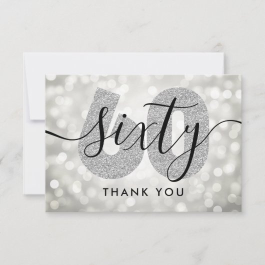 Elégant Merci moderne Silver 60e anniversaire (Devant)