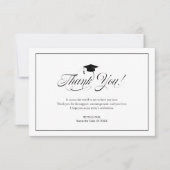 Élégant Merci noir  Grad Casquette gradué (Devant)