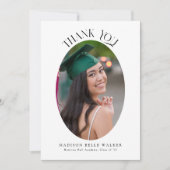 Élégant Merci photo blanc ovale (Devant)