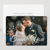 Élégant Merci photo Mariage Modèle de carte (Devant / Derrière)