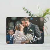 Élégant Merci photo Mariage Modèle de carte (Debout devant)