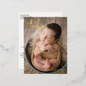 Élégant Merci photo moderne Faire-part de naissanc (Recto/Verso)