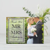 Élégant Merci photo noir et blanc Mariage (Debout devant)