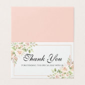 Élégant Merci Rose rose Mariage floral (Outside Unfolded)