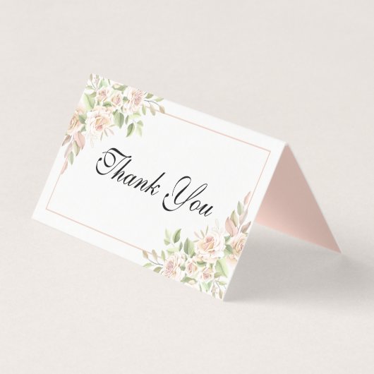 Élégant Merci Rose rose Mariage floral (Front)